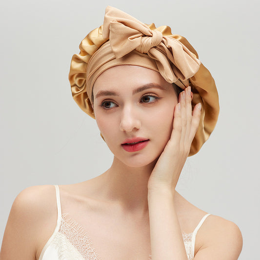 Silklyss 22 Momme 100% Pure Mulberry Silk Tie Bonnet – Champagne