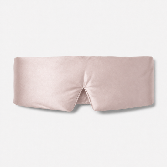 Silklyss 22 Momme 100% Mulberry Silk Sleep Mask in Pink with quiet hook-and-loop closure